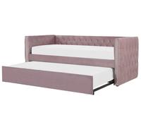 Beliani - Lit Gigogne - Gassin - 90 x 200 cm, en Velours, Rose