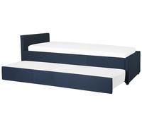 Beliani - Lit Gigogne - Marmande - 80 x 200 cm, en Tissu, Bleu Marine
