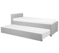 Beliani - Lit Gigogne - Marmande - 90 x 200 cm, en Tissu, Gris Clair