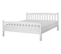 Lit Double en Bois Blanc 140 x 200 cm Style Traditionnel et Classique pour Chambre Moderne ou Scandinave Beliani