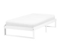 Beliani Lit Minimaliste en Bois de Pin 90 x 200 cm à 3 Pieds sans Tête de Lit Blanc Talairan