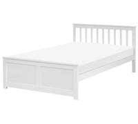 Beliani Lit Minimaliste en Bois de Pin et MDF 120 x 200 cm Blanc Olendon