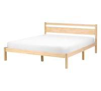 Lit avec sommier Bois de pin MERCURER 140 x 200 cm Marron clair