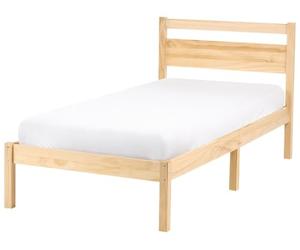 Beliani Lit Minimaliste Scandinave Simple en Pin 80 x 200 cm avec Tête de Lit Marron Clair Mercurer