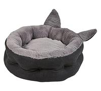 Beliani Lit pour Animal Rond Fausse Fourrure 45 x 15 cm en Polyester Gris Kepez
