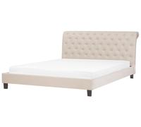 Beliani - Lit - Reims - 180 x 200 cm, en Tissu, Beige