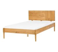 Beliani Lit Scandinave en Bois de Pin 120 x 200 cm Sommier à Lattes Marron Clair Flavignac