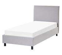 Beliani - Lit Simple - Sennez - 90x200 cm, en Tissu, Gris
