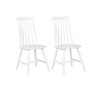 Beliani - Lot de 2 Chaises - Bois d'Hévéa, Blanc