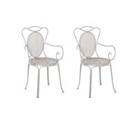 Beliani - Lot 2 chaises de jardin - Cilento - En Métal, Gris