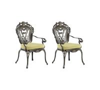 Beliani - Lot de 2 Chaises de Jardin - Sapri - en Aluminium, Marron Foncé Doré,