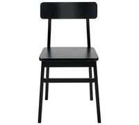 Beliani Lot 2 Chaises de Salle à Manger Traditionnelles en Bois d'Hévéa Mobilier Salle à Manger Cuisine Noir Gorre