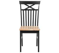 Beliani Lot 2 Chaises Noires en Bois Naturel de Qualité Design Simple et Universel pour Chaque Salle à Manger ou Cuisine Contemporaine