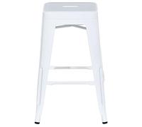 Beliani Lot 2 Chaises Tabourets de Bar Industriels en Acier Blanc 60 cm Empilables et Confortables pour Cuisine ou Salle à Manger au Design Moderne