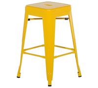 Beliani Lot 2 Chaises Tabourets de Bar Industriels en Acier Jaune 60 cm Empilables et Confortables pour Cuisine ou Salle à Manger au Design Moderne