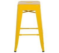 Beliani Lot 2 Chaises Tabourets de Bar Industriels en Acier Jaune 76 cm Empilables et Confortables pour Cuisine ou Salle à Manger au Design Moderne