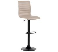 Beliani Lot 2 Tabourets Bar Comptoir de Cuisine Pivotants Hauteur Réglable en Cuir PU Beige Clair Lucerne II