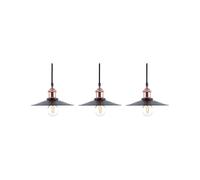 Beliani - Lot 3 Lampes Suspensions - Swift - E27 Max 40W, en Métal, Noir et Cuiv