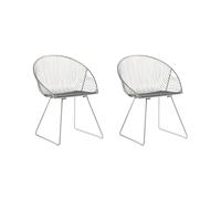 Beliani - Lot de 2 Chaises - Aurora - Acier, Argenté avec Coussin d'Assise
