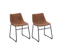 Beliani - Lot de 2 Chaises - Batavia - Tissu, Marron