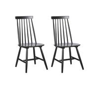 Beliani - Lot de 2 Chaises - Bois d'Hévéa, Noir