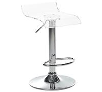 Beliani Lot de 2 Chaises de Bar en Acrylique Pivotantes avec Repose-Pieds en Métal Ajustable Transparent Imola