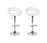 Beliani - Lot de 2 Chaises de Bar - Peoria - Cuir PU Blanc