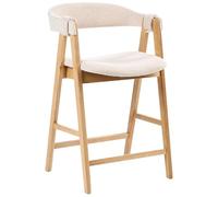 Beliani Lot de 2 Chaises de Bar Traditionnel en Bou ssise Rembourrée Marron Clair et Beige Day