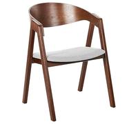 Beliani Lot de 2 Chaises de Cuisine Rétro Assise Rembourrée Teinte Bois Sombre et Gris Yuba