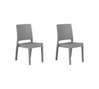 Beliani - Lot de 2 Chaises de Jardin - Fossano- en Matière Synthétique, Gris Cla