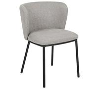 Beliani Lot de 2 Chaises de Repas Modernes sans Accoudoirs en Tissu Gris Mina