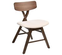 Beliani Lot de 2 Chaises de Salle à Manger Assise Rembourrée Cadre en Bois d'Hévéa Marron et Blanc Cassé Leland