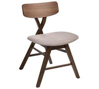 Beliani Lot de 2 Chaises de Salle à Manger Assise Rembourrée Cadre en Bois d'Hévéa Marron et Taupe Leland