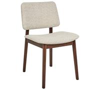 Beliani Lot de 2 Chaises de Salle à Manger Bouclé Polyester Assise et Structure Marron Foncé Beige Blane