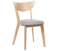 Beliani Lot de 2 Chaises de Salle à Manger en Bois d'Hévéa Clair et Polyester Gris Erie