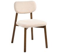 Beliani Lot de 2 Chaises de Salle à Manger en Bou ssise et Dossier Rembourré en Bois d'Hévéa Meuble Cuisine Marron et Beige Mills