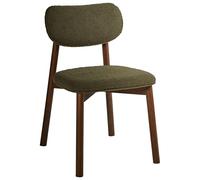 Beliani Lot de 2 Chaises de Salle à Manger en Bou ssise et Dossier Rembourré en Bois d'Hévéa Meuble Cuisine Marron et Vert Mills