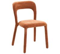 Beliani Lot de 2 Chaises de Salle à Manger en Tissu Chenille Rembourré Dossier Incurvé Marron Doré Lakeville