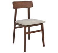 Beliani Lot de 2 Chaises de Salle à Manger en Tissu Structure en Bois Foncé et Taupe Stacy