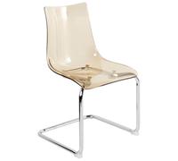 Beliani Lot de 2 Chaises de Salle à Manger Moderne en Plastique Transparent Orange Marshall
