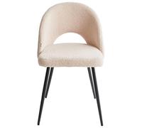 Beliani Lot de 2 Chaises de Salle à Manger Modernes avec Accoudoirs Dossier Découpé Assise Rembourrage Touffeté en Tissu Bou eige Onaga