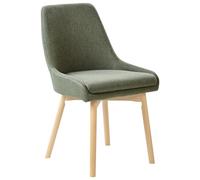 Lot de 2 Chaises de Salle à Manger Pieds Bois Massif Siège Rembourré en Tissu Po