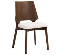 Beliani Lot de 2 Chaises de Salle à Manger Retro en Bou ssise Rembourrée Marron et Beige Clair Abee