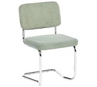 Beliani Lot de 2 Chaises de Salle à Manger Retro en Bouclé Pieds en Fer Vert Clair Irwin