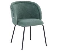 Beliani Lot de 2 Chaises de Salle à Manger Retro en Tissu Base en Métal sans Accoudoirs Vert Clair Sarasota