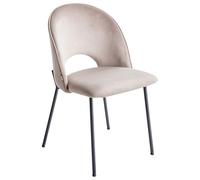 Beliani Lot de 2 Chaises de Salle à Manger Rétro en Velours Glamour Taupe Covelo