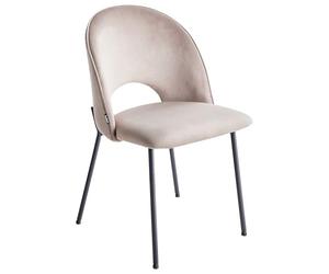 Beliani Lot de 2 Chaises de Salle à Manger Rétro en Velours Glamour Taupe Covelo