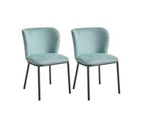 Beliani Lot de 2 Chaises de Salle à Manger Rétro Moderne en Tissu Rembourré Pieds en Métal Vert Menthe Artesia