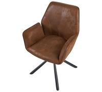 Beliani Lot de 2 Chaises de Salle à Manger Scandinave en Daim Synthétique Pivotantes Dossier Haut Marron Warner