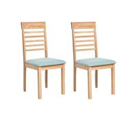 Beliani Lot de 2 Chaises de Salle à Manger Siège Rembourré Marron Clair et Vert Menthe Ortley